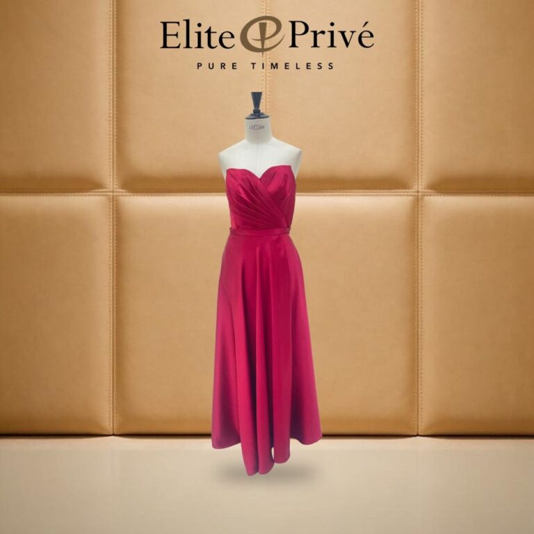 Red Satin Sweetheart Gown – made-to-measure by Elite Privé Atelier, Dubai