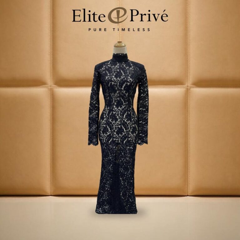Black Lace High Neck Gown – made-to-measure by Elite Privé Atelier, Dubai