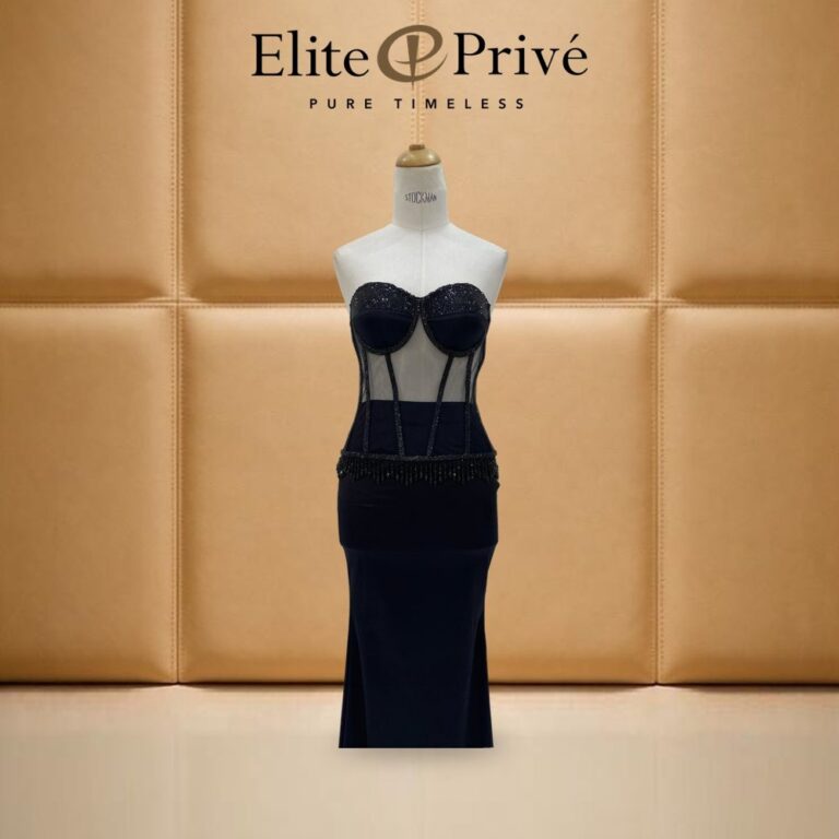 Black Sheer Corset Gown – made-to-measure by Elite Privé Atelier, Dubai