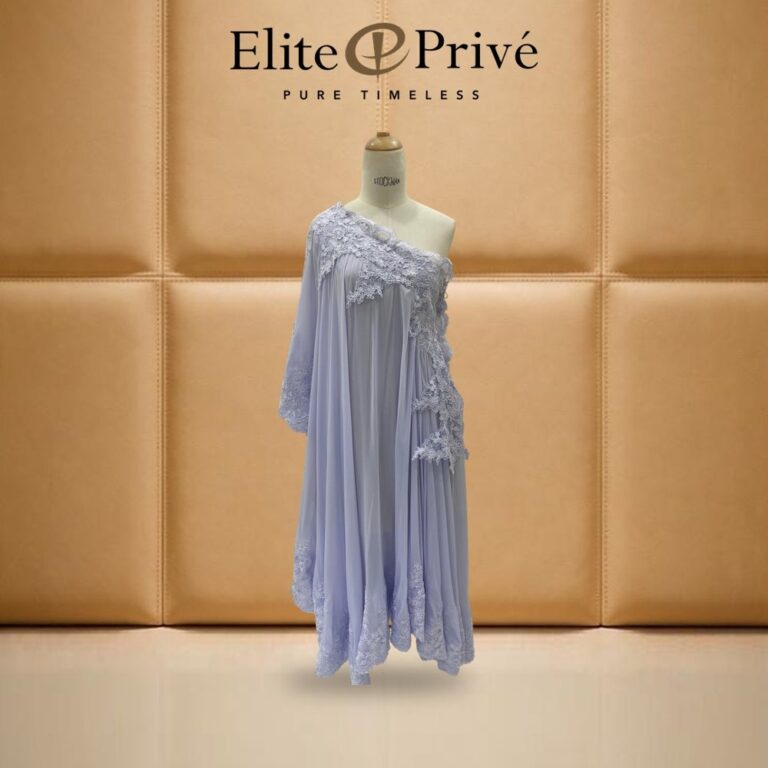 Lilac Lace One-Shoulder Drape – made-to-measure by Elite Privé Atelier, Dubai