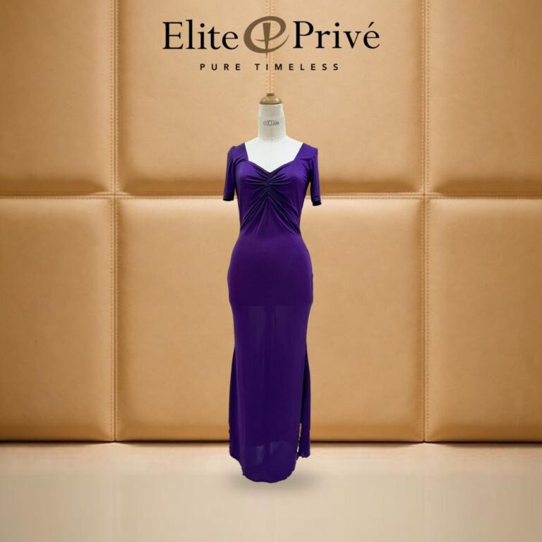 Purple Ruched Jersey Gown – made-to-measure by Elite Privé Atelier, Dubai